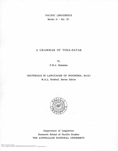 A grammar of Toba-Batak
