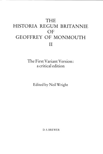The First Variant Version: A Critical Edition