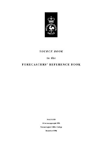 Source Book to Forecasters' Reference Book