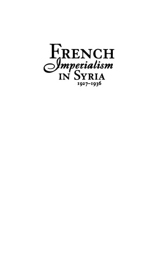French Imperialism in Syria: 1927-1936
