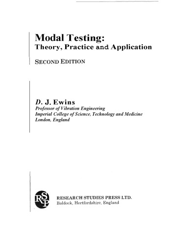 Modal Testing: Theory, Practice and Application