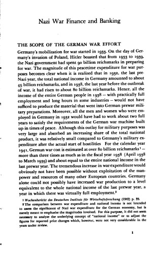 Nazi War Finance and Banking