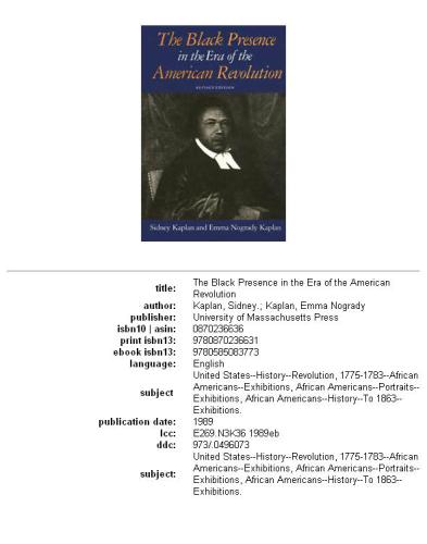 The black presence in the era of the American Revolution