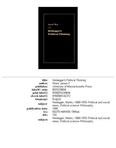 Heidegger's political thinking