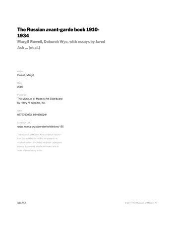 The Russian Avant-Garde Book 1910-1934