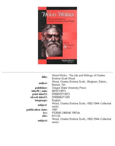 Wood works: the life and writings of Charles Erskine Scott Wood