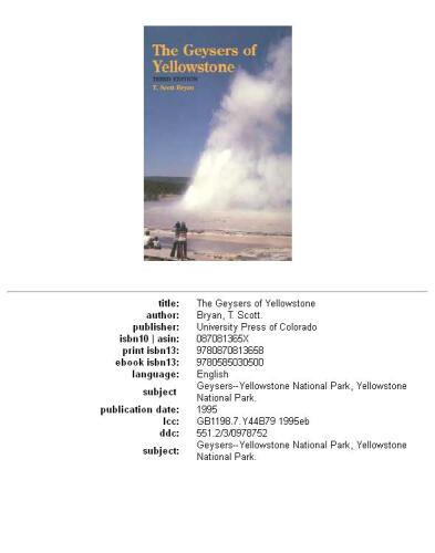 The geysers of Yellowstone