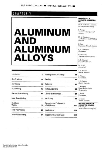 Welding Handbook, Vol. 3: Materials and Applications, Part 1