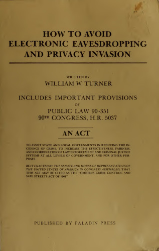 How to Avoid Electronic Eavesdropping and Privacy Invasion