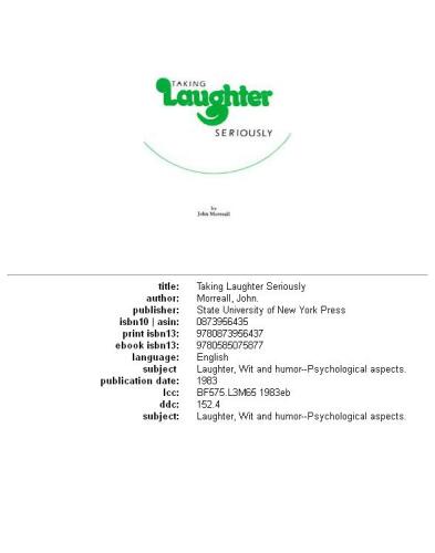 Taking Laughter Seriously