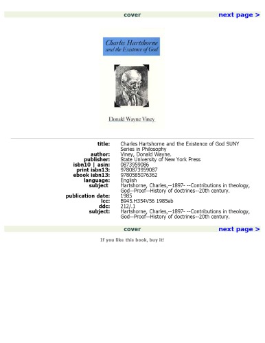 Charles Hartshorne and the Existence of God