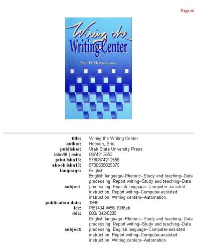 Wiring The Writing Center