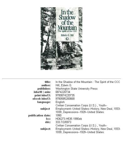 In the shadow of the mountain: the spirit of the CCC
