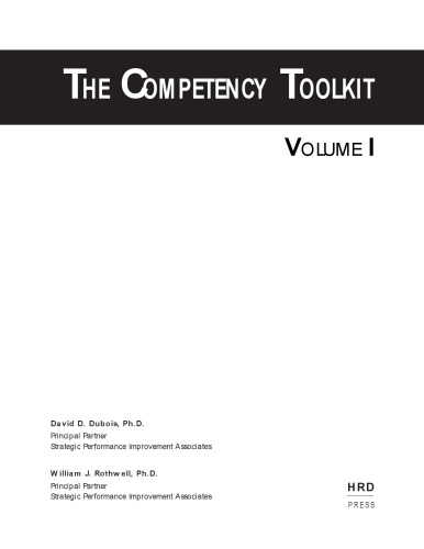 The Competency Toolkit Volume 1 of a 2 Volume Set