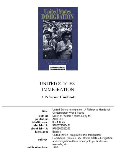 United States immigration: a reference handbook