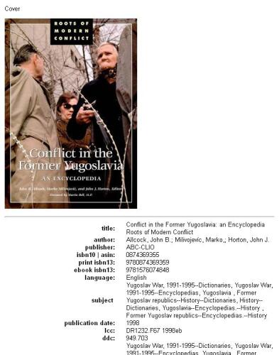 Conflict in the former Yugoslavia: an encyclopedia