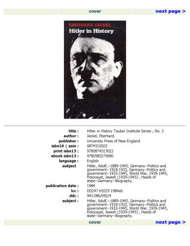 Hitler in History
