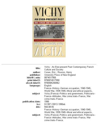 Vichy: an ever-present past