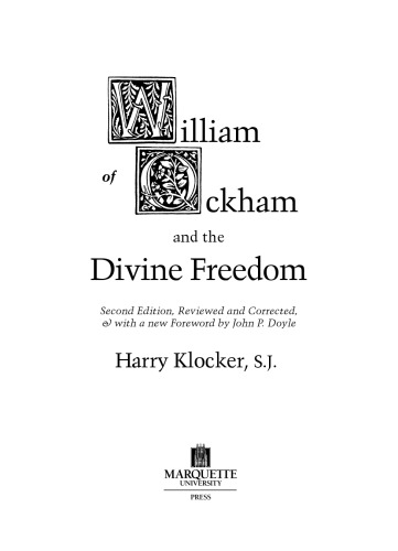 William of Ockham and the Divine Freedom