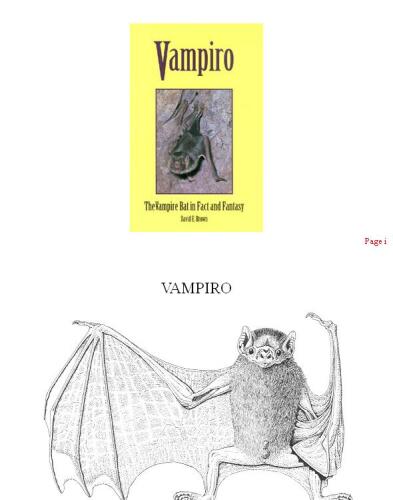 Vampiro: the vampire bat in fact and fantasy