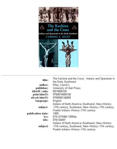 The Kachina and the Cross: Indians and Spaniards in the Early Southwest