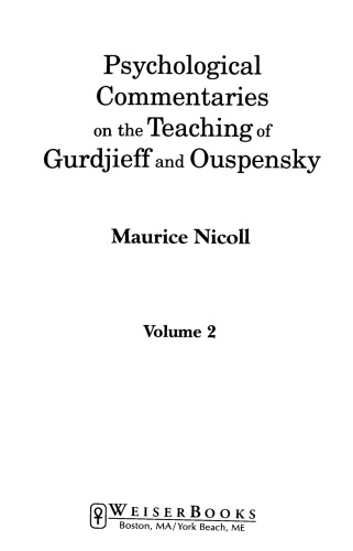 Psychological Commentaries on the Teaching of Gurdjieff and Ouspensky, Vol. 2