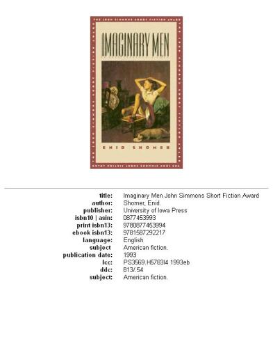 Imaginary Men (John Simmons Short Fiction Award)
