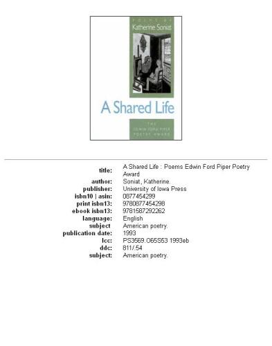 A shared life: poems