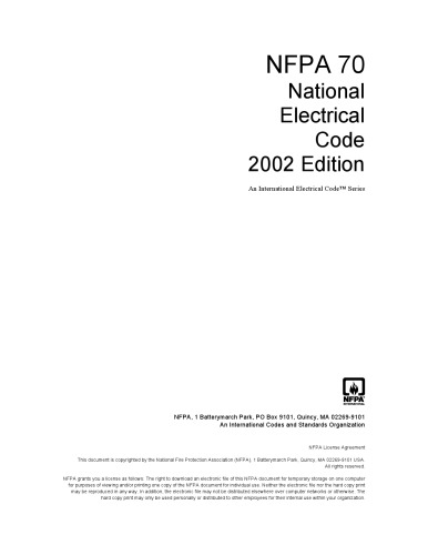 National Electrical Code 2002 Handbook (National Fire Protection Association National Electrical Code Handbook)