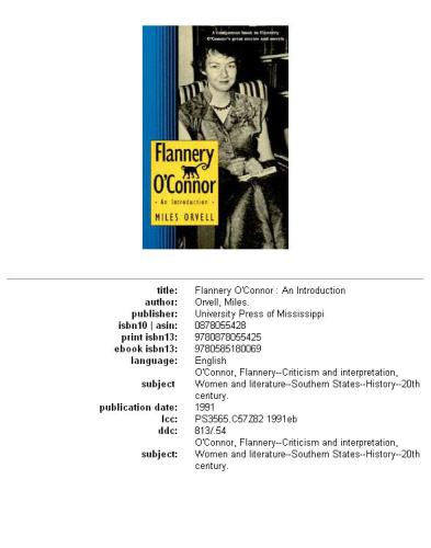 Flannery O'Connor: an introduction