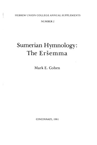 Sumerian Hymnology, the Ersemma