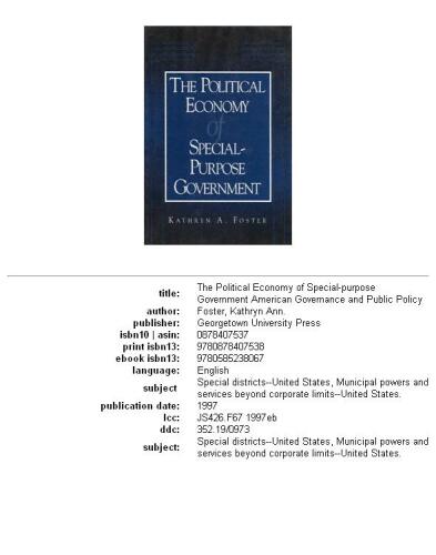 The Political Economy of Special-Purpose Government