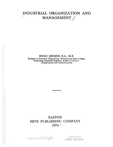 Industrial organization and management