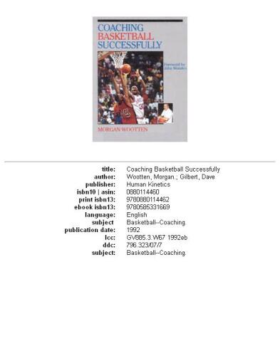 Coaching Basketball Successfully