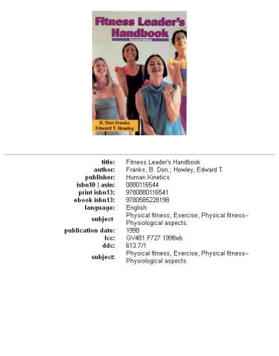 Fitness Leader's Handbook