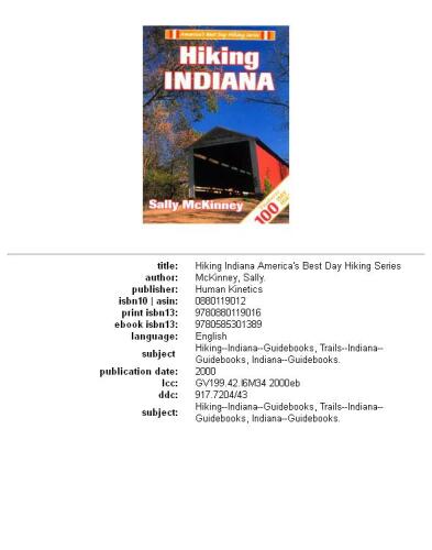 Hiking Indiana (America's Best Day Hiking Series)
