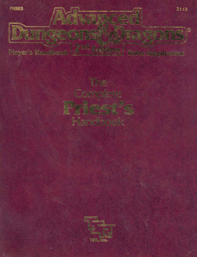 The Complete Priest's Handbook, Second Edition (Advanced Dungeons & Dragons: Player's Handbook Rules Supplement #2113