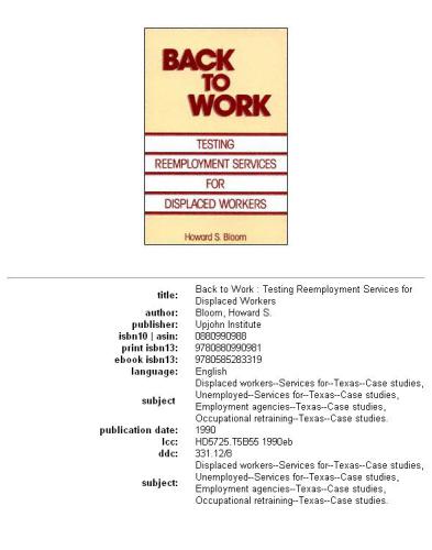 Back to work: testing reemployment services for displaced workers