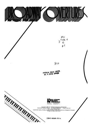 Broadway Overtures For Piano Vol1