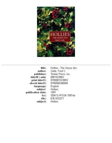 Hollies: the genus Ilex