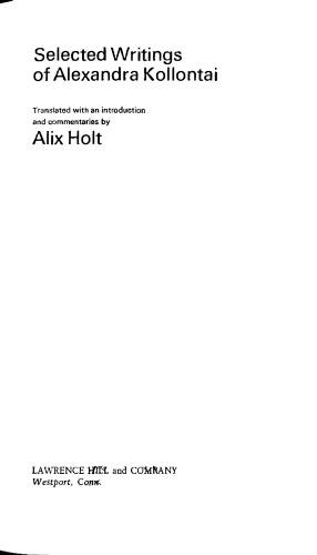 Selected Writings of Alexandra Kollontai