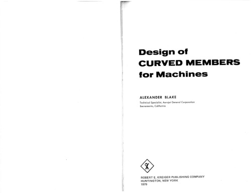 Design of Curved Members for Machines