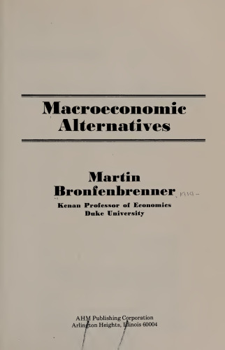 Macroeconomic Alternatives