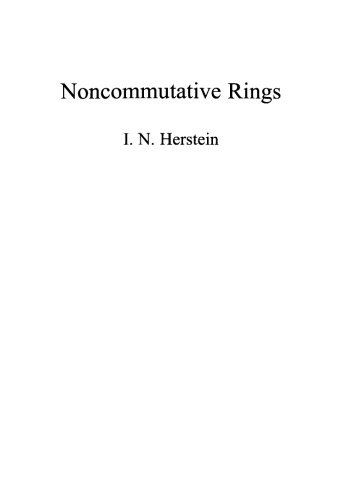 Noncommutative Rings