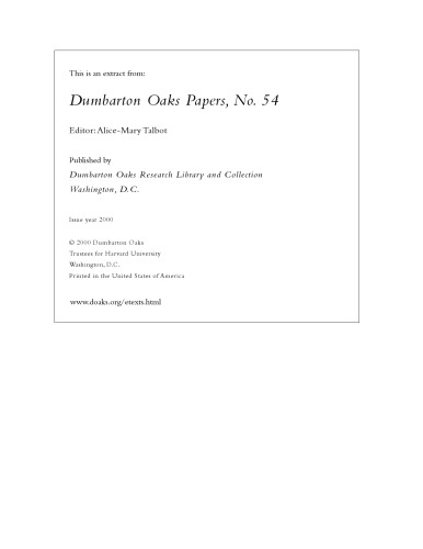 Dumbarton Oaks Papers 54