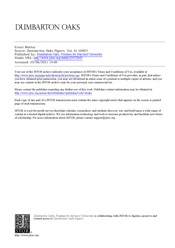 Dumbarton Oaks Papers, 61