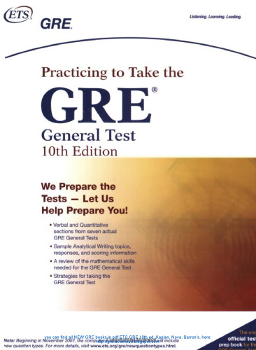 GRE: Practicing to Take the General Test 10th Edition