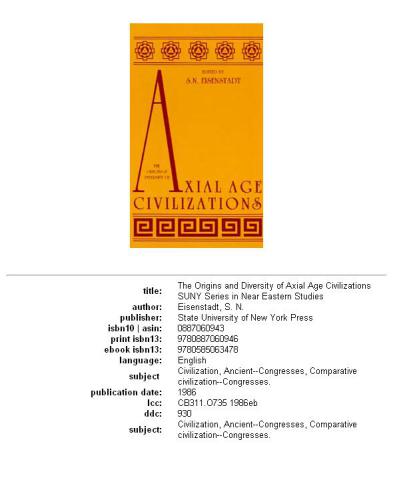 The Origins and diversity of axial age civilizations