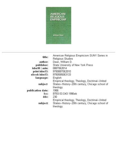 American Religious Empiricism