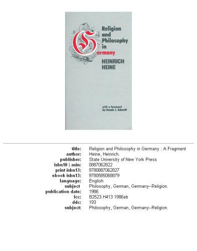 Religion and philosophy in Germany: a fragment